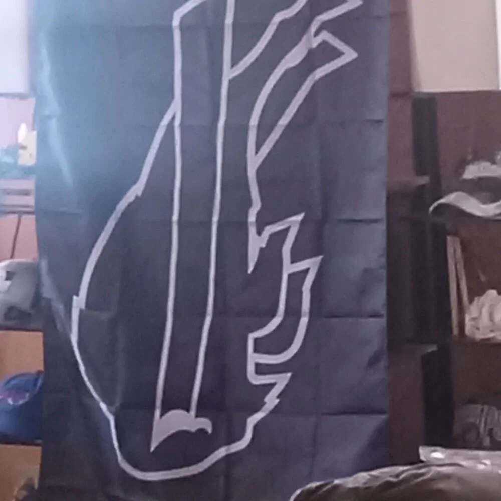 NEW Buffalo Bills Black w Chalk Outline Logo NFL 3X5 Feet Flag Banner Wall Decor